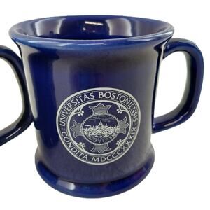Boston University Ceramic Mug Blue Seal Universitas Bostoniensis 1839 Lot of 2